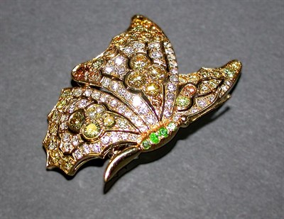 Lot 469 - Diamond Butterfly Pin 18 kt. yellow gold,...