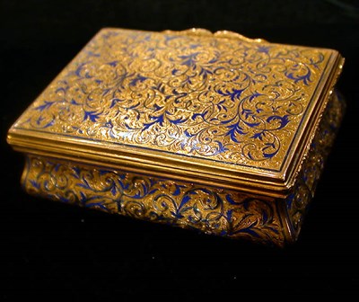 Lot 480 - French Gold and Enamel Snuff Box Late...