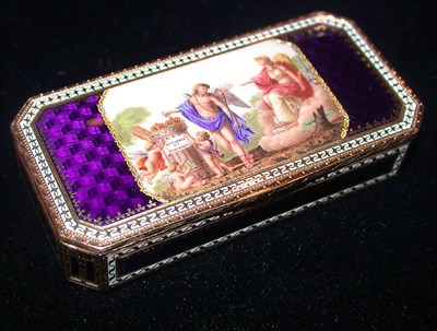 Lot 483 - French Gold and Enamel Snuff Box Late...