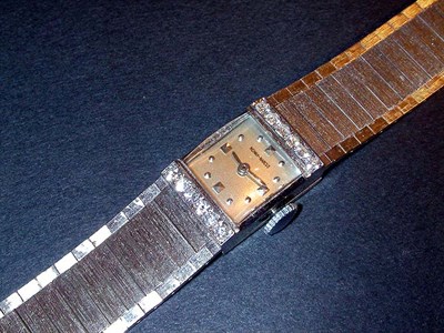 Lot 244 - Lady's Diamond Wristwatch The 14 kt. white...