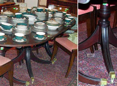 Lot 393 - George III Style Mahogany Triple-Pedestal...