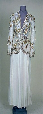 Lot 69A - Galanos White Gala Ensemble American, 1979 Two-...