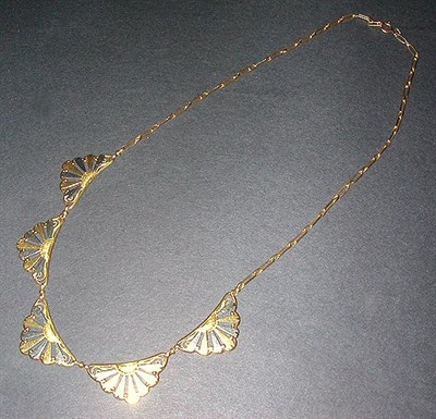 Lot 40 - Gold Necklace 18 kt. yellow and white gold,...
