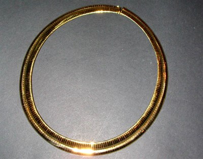 Lot 243 - Wide Gold Choker 14 kt. yellow gold, of double...