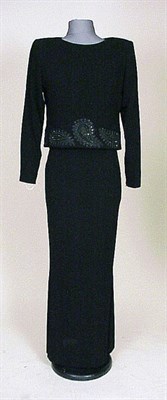 Lot 74A - Galanos Two-Piece Black Crepe Evening Ensemble...