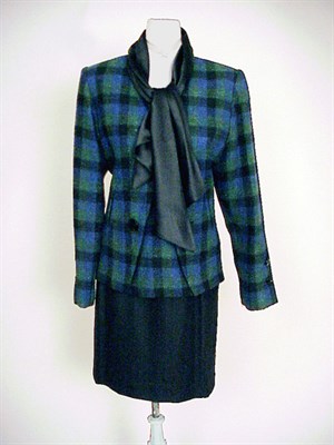 Lot 75A - Galanos Plaid Wool Suit American, 1980s...