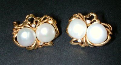 Lot 180 - Pair of Freshwater Cultured Pearl Earclips...