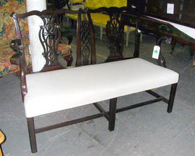 Lot 411 - George III Mahogany Double Chair Back Settee...