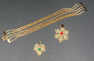 Lot 54 - Two Seed Pearl Pendants and a Rope Chain...