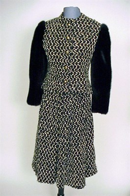 Lot 210A - Arnold Scaasi Tweed and Mink Suit American,...