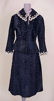 Lot 162A - Ink Blue Broadtail Cocktail Suit The jacket...