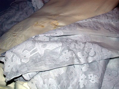 Lot 506A - Two Organdy Applique Madeira Tablecloths...