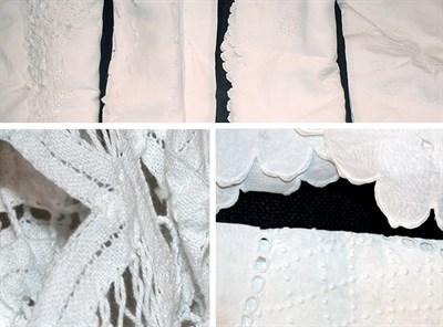 Lot 508A - Group of Four Embroidered White Tablecloths...