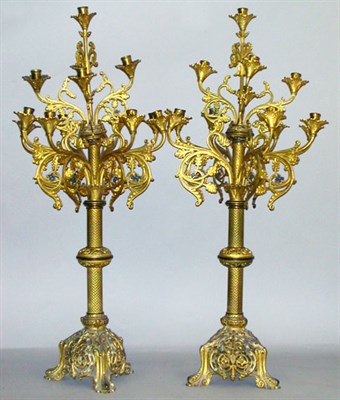 Lot 331 - Pair of Gothic Revival Enamel and Gilt-Metal...