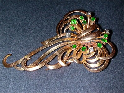 Lot 152 - Retro Gold and Stone Clip 14 kt. yellow gold,...