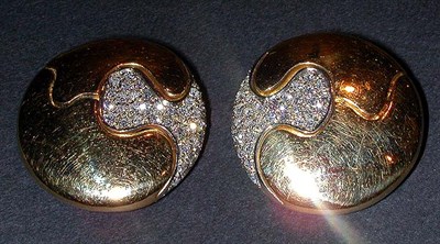 Lot 231 - Pair of Gold and Diamond Earclips 18 kt....