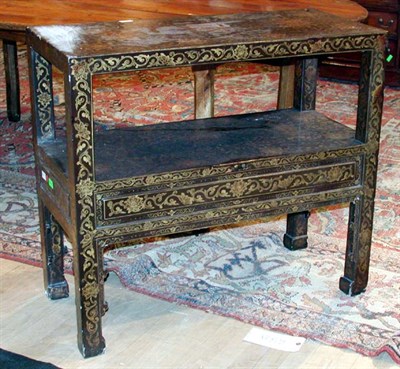 Lot 255 - Chinese Lacquered Gilt Decorated Console