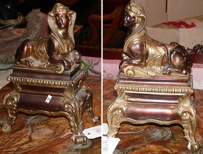 Lot 324 - Pair of Egyptian Style Gilt and...