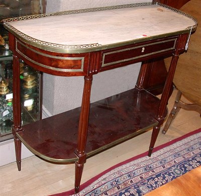 Lot 474 - Louis XVI Style Marble Top Mahogany Console...
