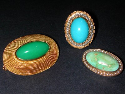 Lot 228 - Group of Turquoise Jewelry 14 kt. yellow gold,...