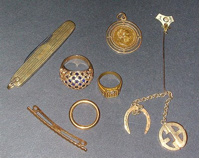 Lot 128 - Group of Assorted Gold Items 14 kt. yellow...