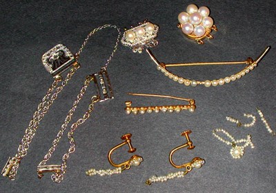 Lot 46 - Group of Assorted Cultured Pearl and Diamond...