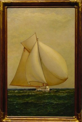 Lot 52 - James Gale Tyler 1855-1931 AT FULL SAIL Signed...