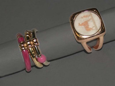Lot 80 - Two Rings The first example of 18 kt. yellow...