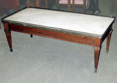 Lot 381 - Louis XVI Style Marble Top Mahogany Low Table