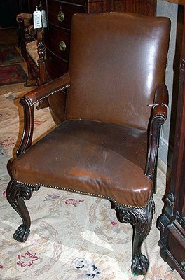 Lot 216 - George III Style Leather Upholstered Mahogany...