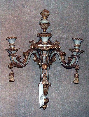 Lot 482 - Pair of Rococo Style Painted and Parcel Gilt...