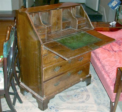 Lot 242 - George III Walnut Slant Front Desk