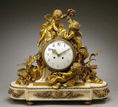 Lot 290 - Louis XVI Style Gilt-Bronze and Marble Mantel...