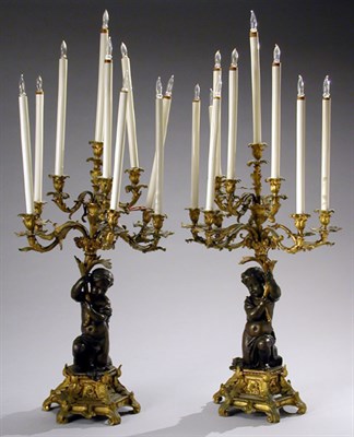 Lot 259 - Pair of Louis XV Style Gilt and...