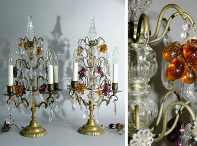 Lot 607 - Pair of Rococo Style Bronze Four-Light...