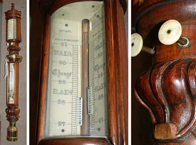 Lot 689 - Early Victorian Mahogany Ship's Barometer...