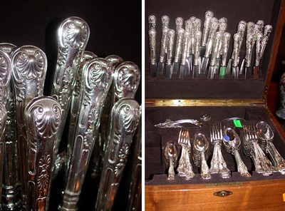 Lot 542 - William IV/Victorian Silver Flatware Service...