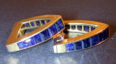 Lot 335 - Pair of Sapphire Cufflinks 18 kt. yellow gold,...