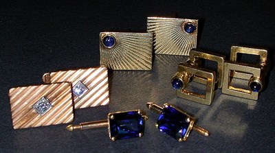 Lot 94 - Three Pairs of Cufflinks and Two Shirt Studs...
