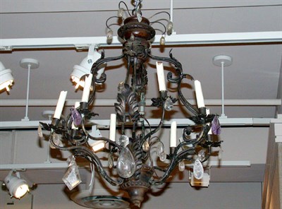 Lot 542 - Louis XV Style Wrought Iron and Rock Crystal...