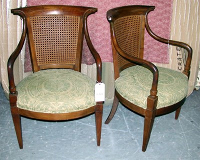 Lot 516 - Pair of Directoire Style Mahogany Armchairs