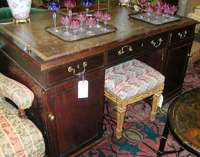 Lot 608 - Georgian Style Leather Inset Mahogany...