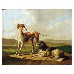 Lot 147 - Albertus Verhoesen Dutch, 1806-1881 GREYHOUNDS...