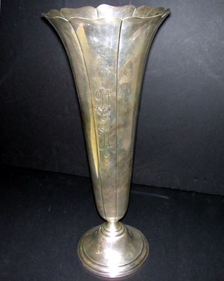 Lot 816 - Sterling Silver Trumpet-Form Vase Weighted.