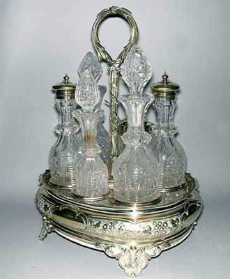 Lot 807 - Silver Plated and Cut Glass Cruet Set