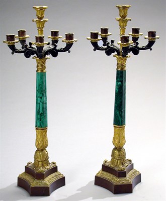 Lot 553 - Pair of Empire Style Gilt and Patinated-Bronze...