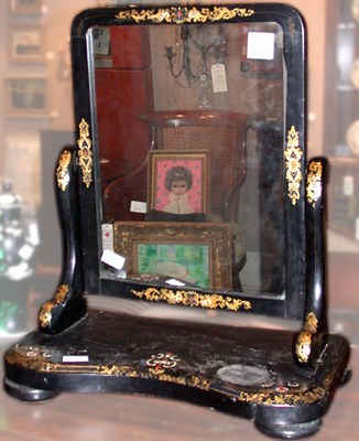 Lot 597 - Victorian Gilt Decorated Black Lacquered...