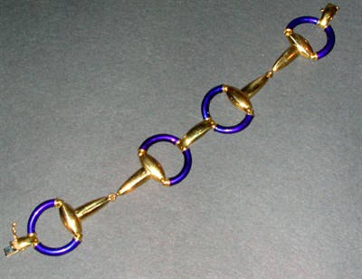 Lot 187 - Gold and Enamel Bracelet 18 kt. yellow gold,...