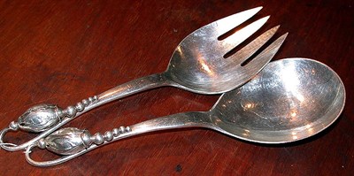 Lot 813A - Pair of Georg Jensen Sterling Silver Salad...