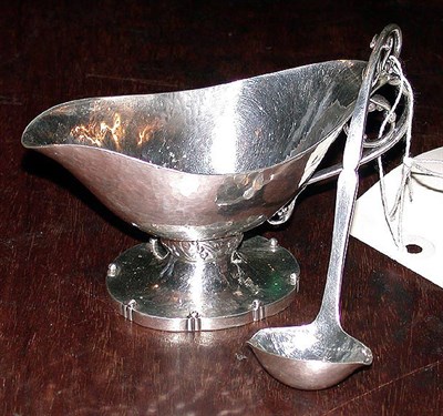 Lot 802A - Georg Jensen Sterling Silver Sauce Boat and...